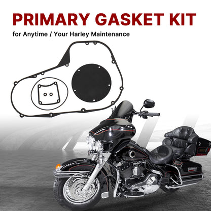 Twin Cam Touring Primary Cover Gasket Clutch Inspection Seal Set for 1999-2006 Harley Touring