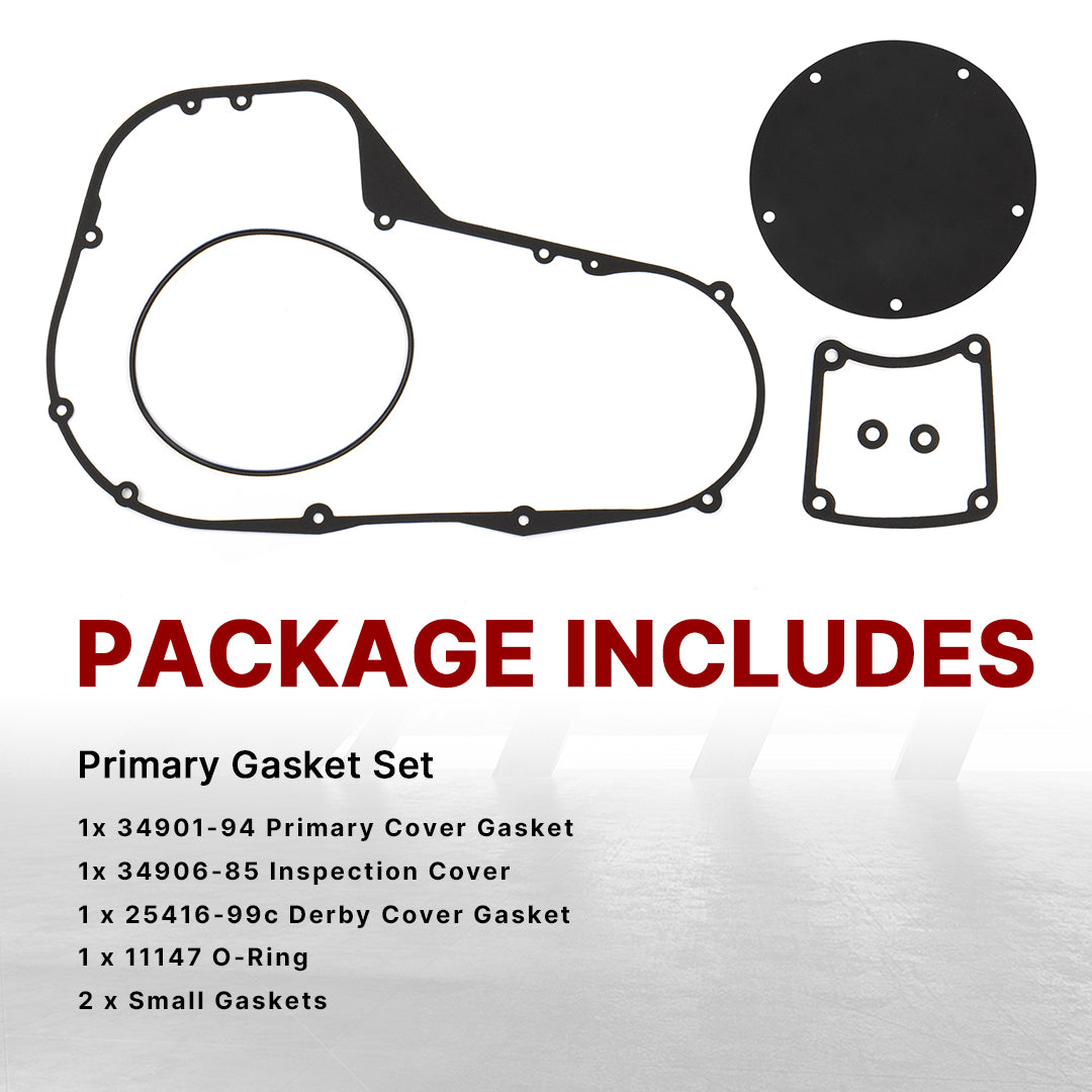 Twin Cam Touring Primary Cover Gasket Clutch Inspection Seal Set for 1999-2006 Harley Touring