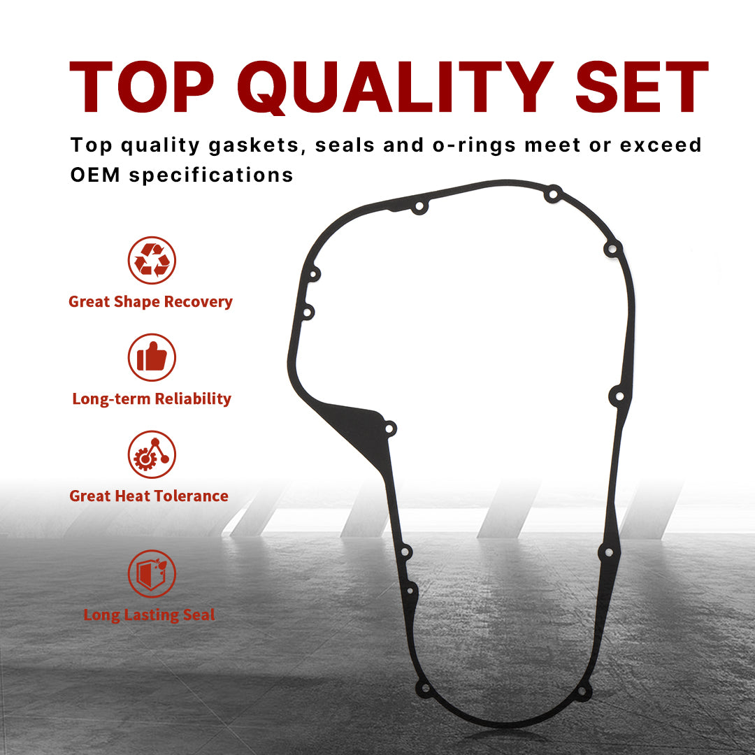 Twin Cam Touring Primary Cover Gasket Clutch Inspection Seal Set for 1999-2006 Harley Touring