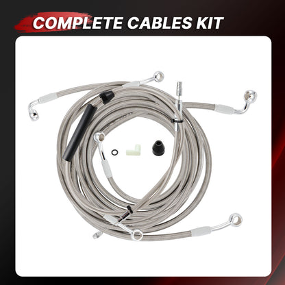 12"/14"/16" Prewired Handlebars with 3 Brake Lines & 1 Clutch Cable Kit for 2021-2023 Harley Touring