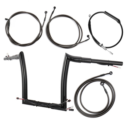 12"/14"/16" Prewired Handlebars with 3 Brake Lines & 1 Clutch Cable Kit for 2021-2023 Harley Touring