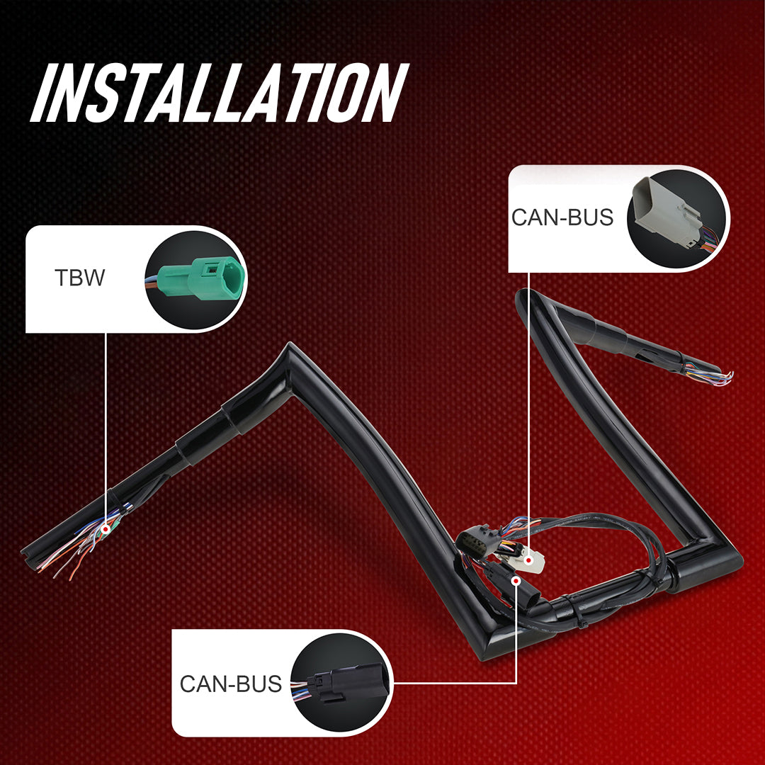 12"/14"/16" Meathook Prewired Handlebars for 2008-2013 Harley Road Glide