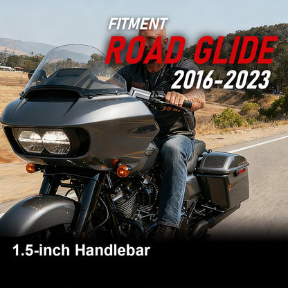 12"/14"/16" Prewired 1.5" Handlebars for 2016-2023 Harley Rode Glide