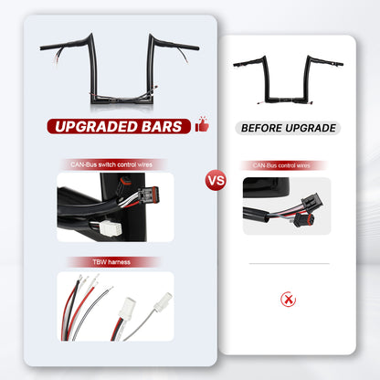 Pre-wired Handlebars for Harley 2016-2023 Touring Road Glide