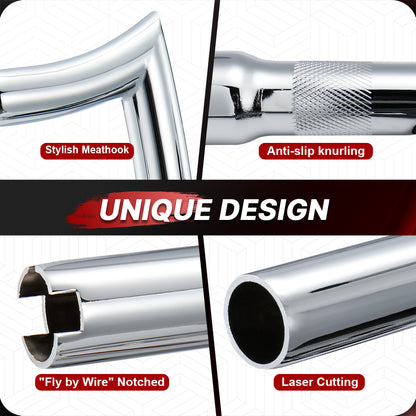 10/12/14/16 inch Prewired Handlebars for 1996-2006 Harley Sportster/Dyna/Softail/Road King