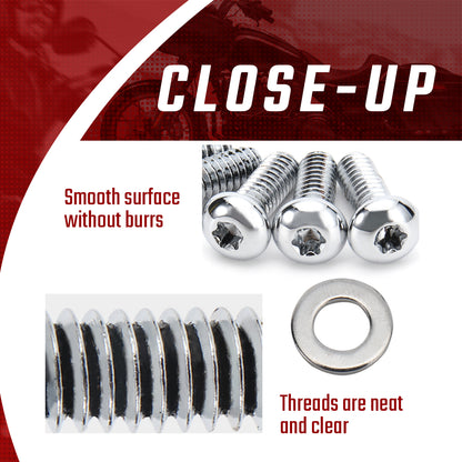 Derby Cover Hardware Bolt Kit for 2008-Later Touring and Trike & 2006-2017 Dyna, 2008-2018 Softail (Except Sport Glide) Models