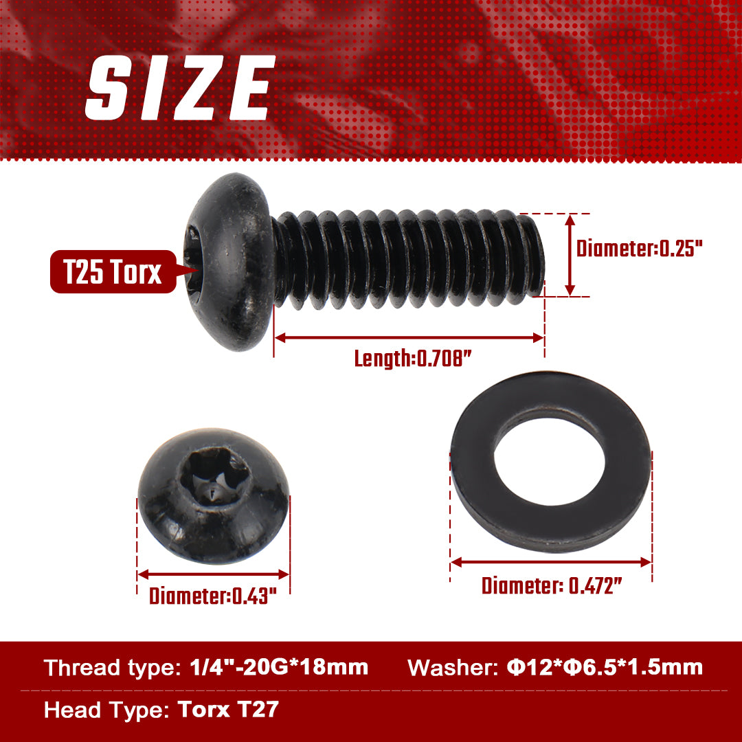 Derby Cover Hardware Bolt Kit for 2008-Later Touring and Trike & 2006-2017 Dyna, 2008-2018 Softail (Except Sport Glide) Models