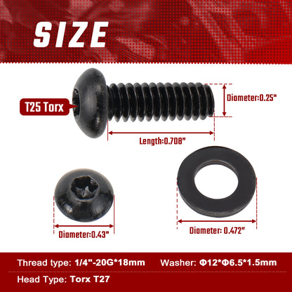 Derby Cover Hardware Bolt Kit for 2008-Later Touring and Trike & 2006-2017 Dyna, 2008-2018 Softail (Except Sport Glide) Models