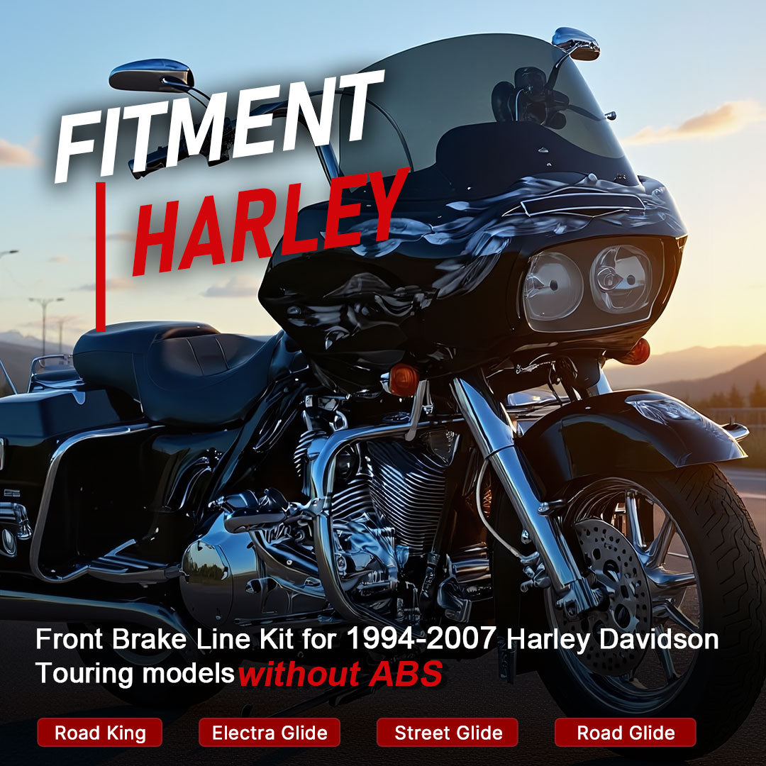 12"/14"/16" Ape hanger Extension Brake Line for 1994-2007 Harley Touring without ABS