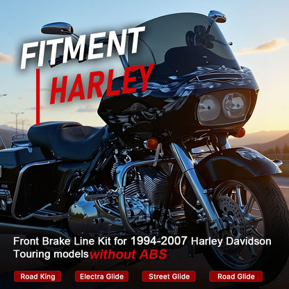 12"/14"/16" Ape hanger Extension Brake Line for 1994-2007 Harley Touring without ABS