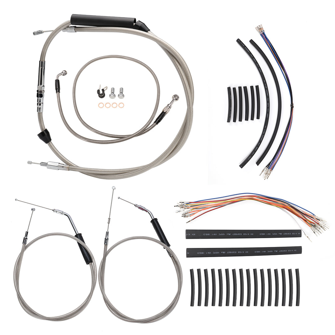 16 inch Ape Hanger Extension Cables Kit for 2007-2013 Harley Sportster XL without ABS