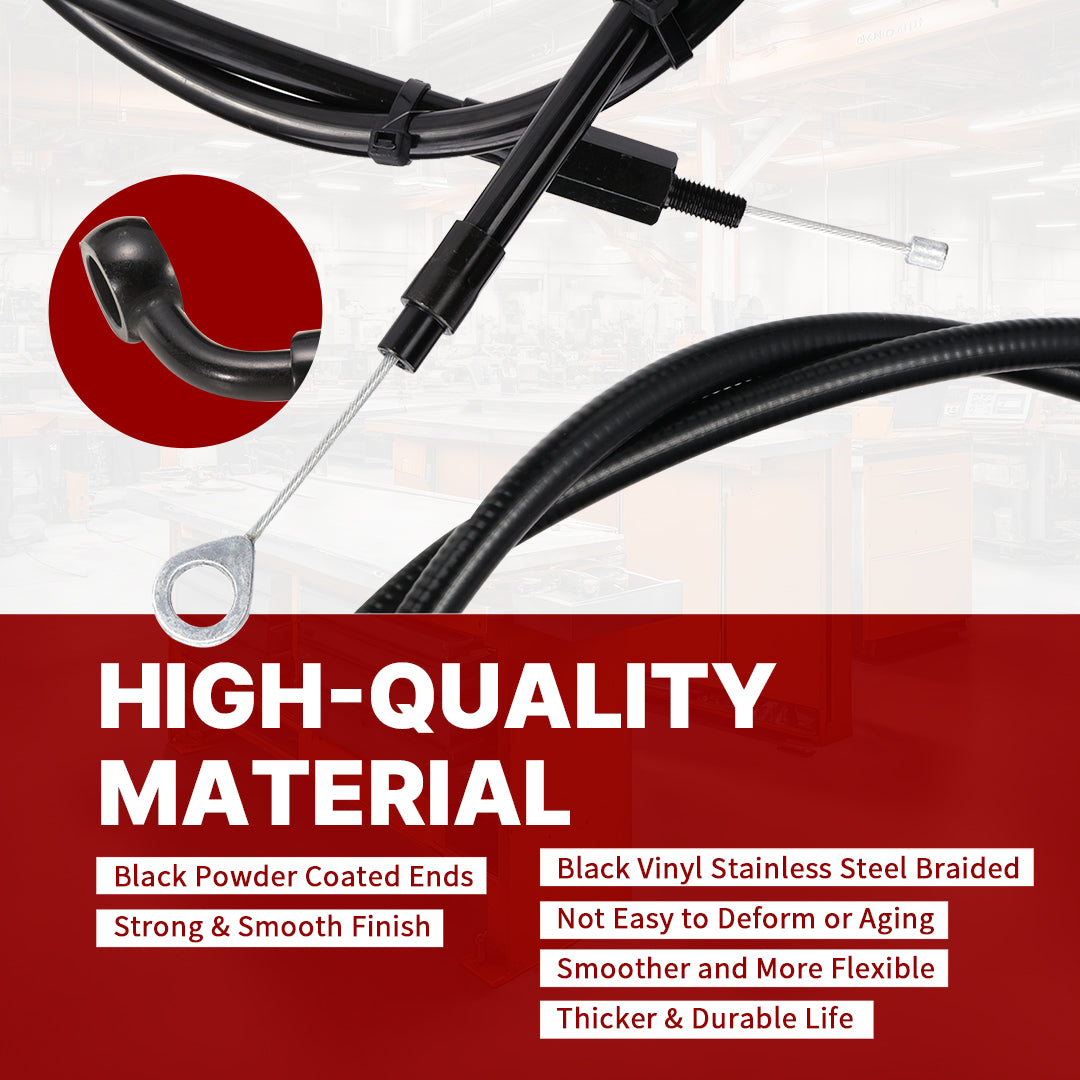 16 inch Ape Hanger Extension Cables Kit for 2007-2013 Harley Sportster XL without ABS