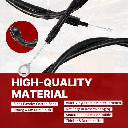 16 inch Ape Hanger Extension Cables Kit for 2007-2013 Harley Sportster XL without ABS