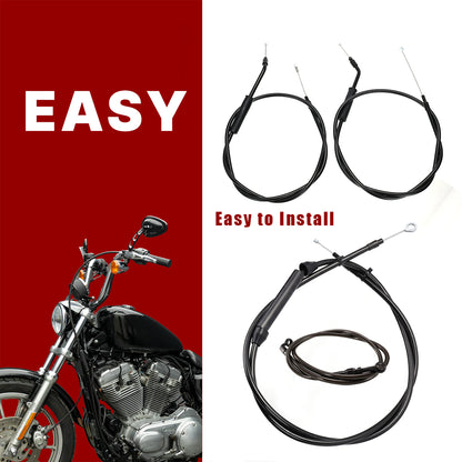 16 inch Ape Hanger Extension Cables Kit for 2007-2013 Harley Sportster XL without ABS