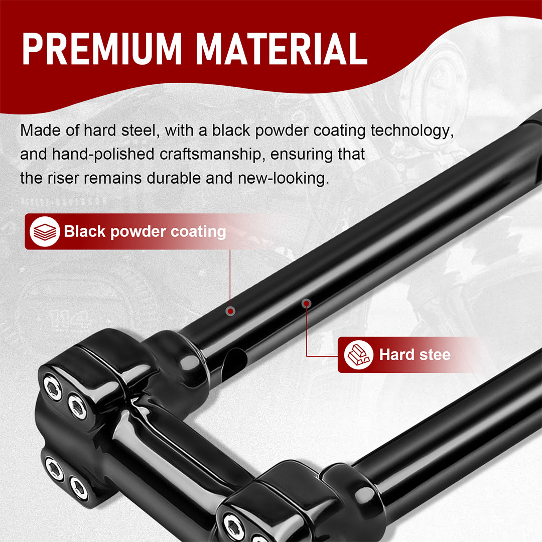 12/14 inch Rise One-Piece Handlebar Riser Top Clamp Kit for Harley Dyna/Softail/Sportster