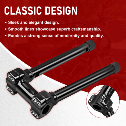 12/14 inch Rise One-Piece Handlebar Riser Top Clamp Kit for Harley Dyna/Softail/Sportster