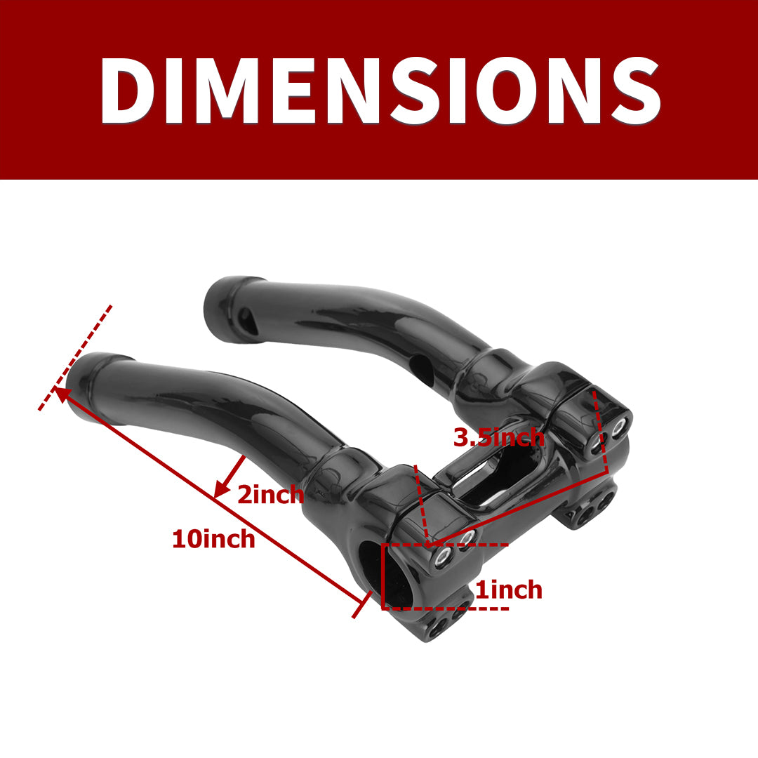 10" Handlebar Riser 1.25" Murdock Pullback Risers for Harley