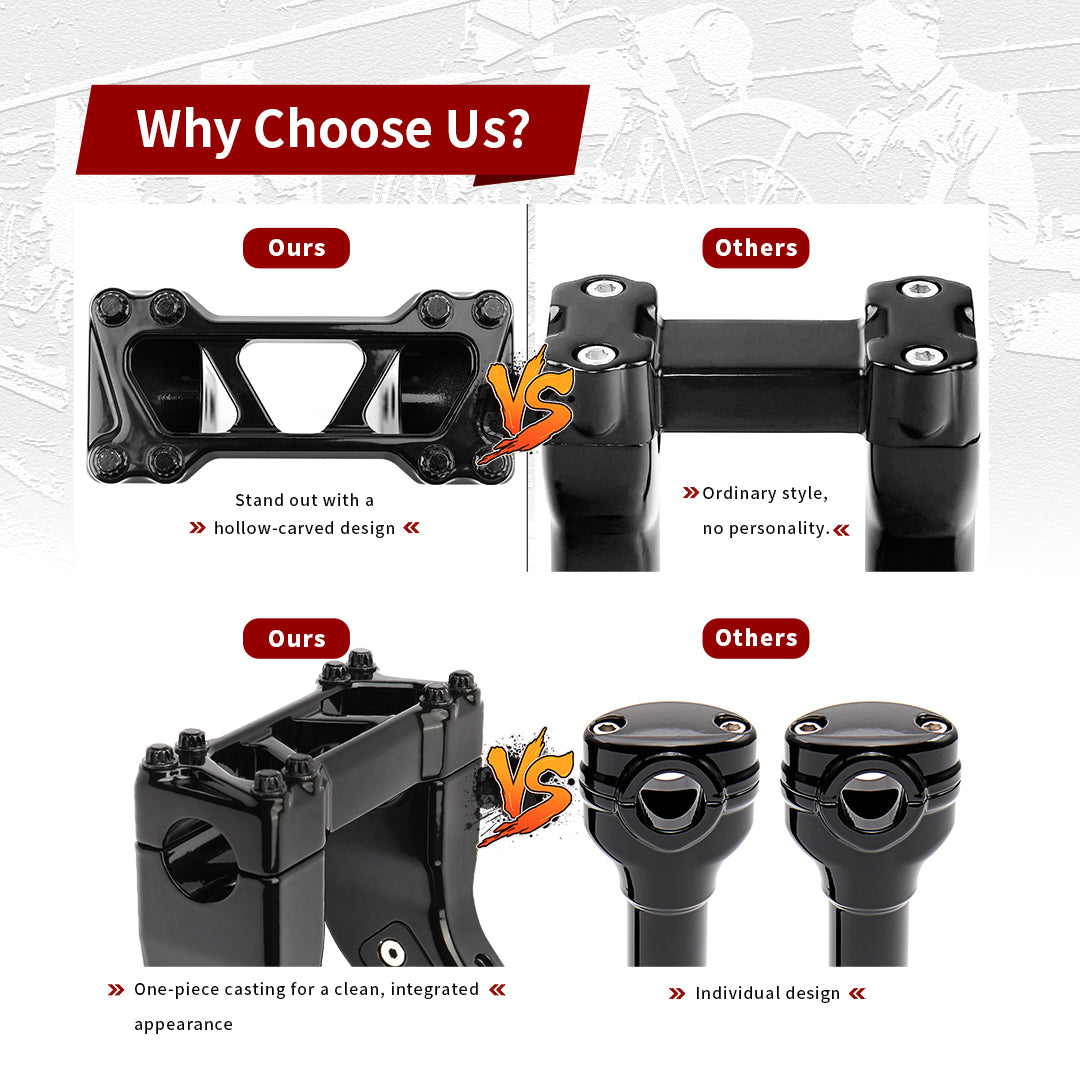 2/8/12 Inch Cafe Racer Handlebar Riser for Harley Dyna/Softail/Sportster