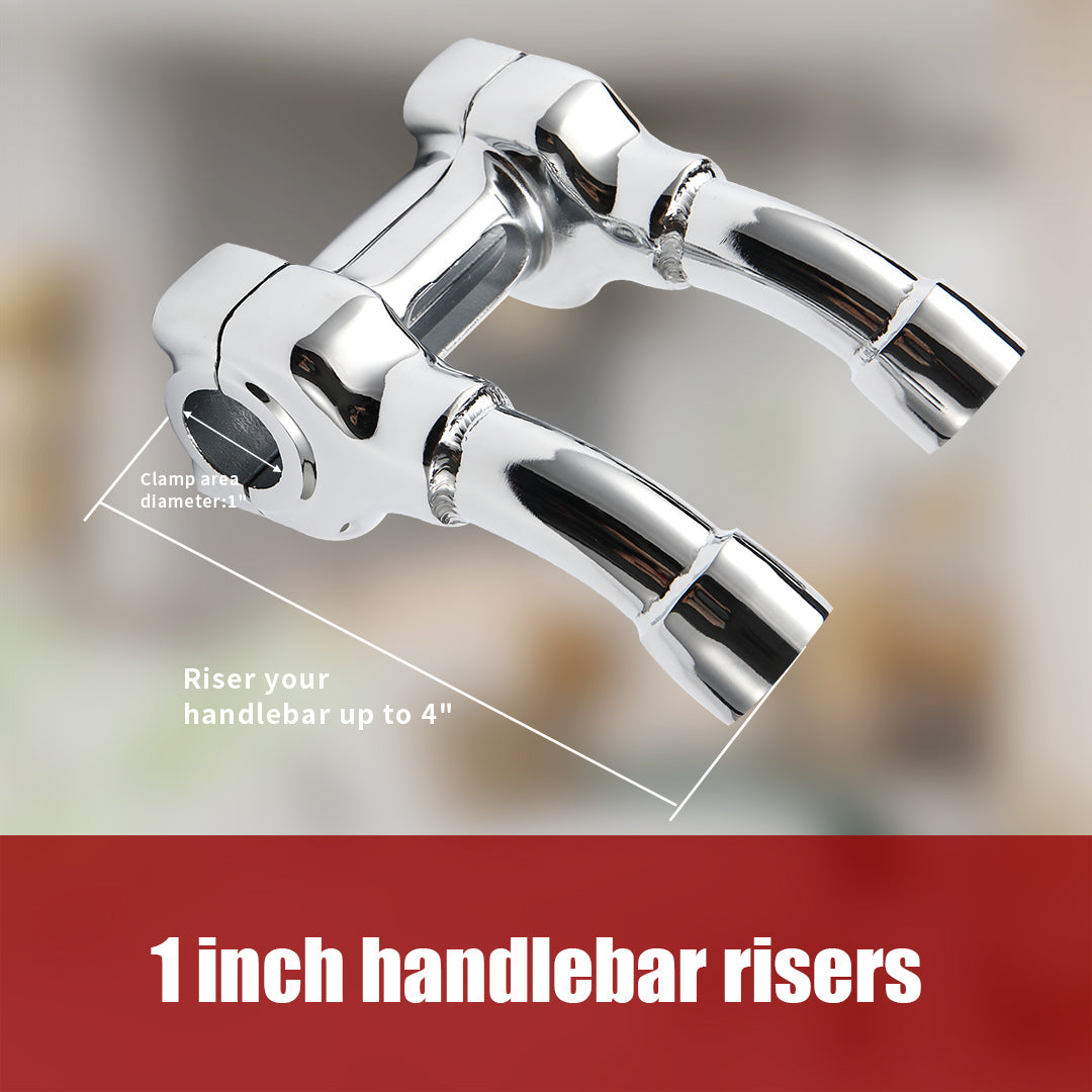 4" Handlebar Risers 1" Murdock Pullback Risers for Harley