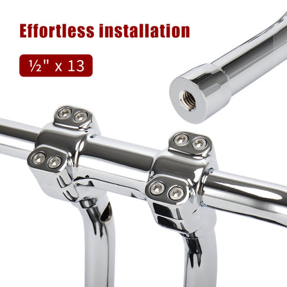 4" Handlebar Risers 1" Murdock Pullback Risers for Harley