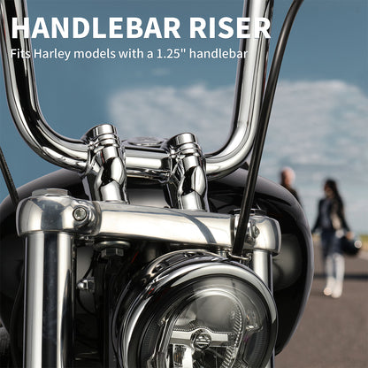 8 Inch Handlebar Riser 1-1/4 Murdock Pullback Risers for Harley