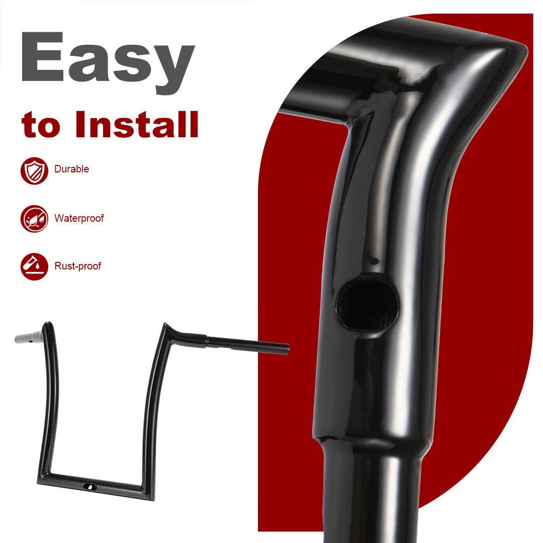 10/12/14/16 inch Meathook Rise Ape Hanger Handlebars for 2015-2023 Harley Touring Road Glide
