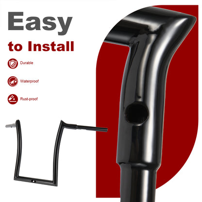 10/12/14/16 inch Meathook Rise Ape Hanger Handlebars for 2015-2023 Harley Touring Road Glide