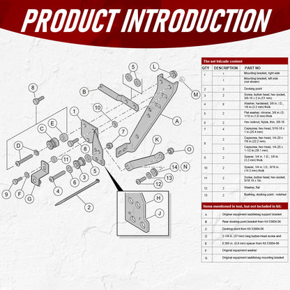 Front Docking Hardware Kit for 1997-2008 Harley Touring