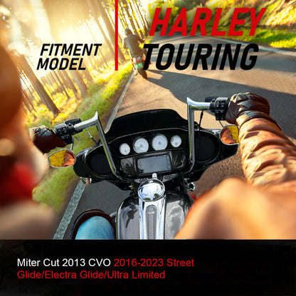 12"/14"/16" Prewired Meathook 1.25" Handlebars for 2016-2023 Harley Touring