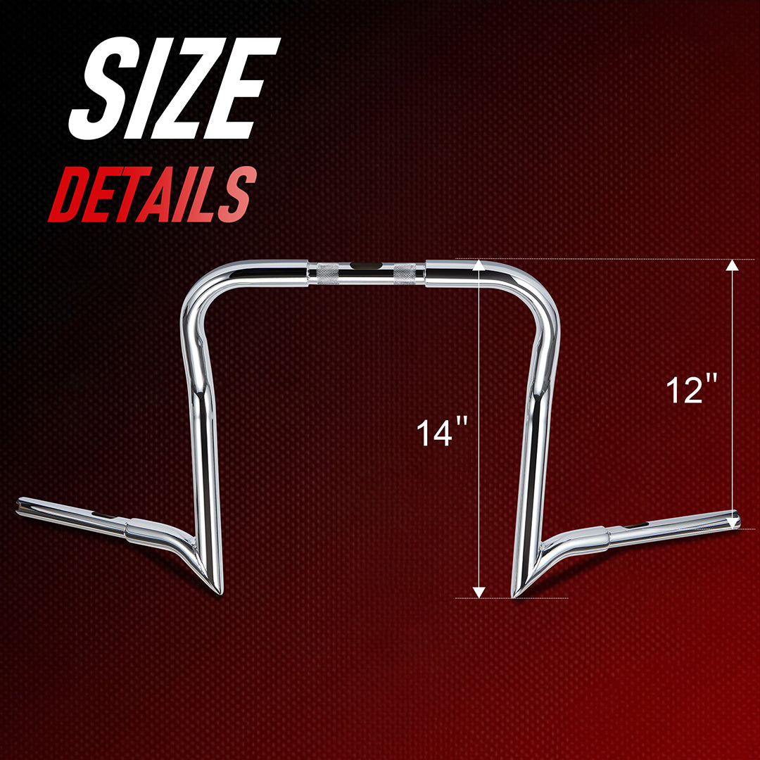 12"/14"/16" Prewired Meathook 1.25" Handlebars for 2016-2023 Harley Touring