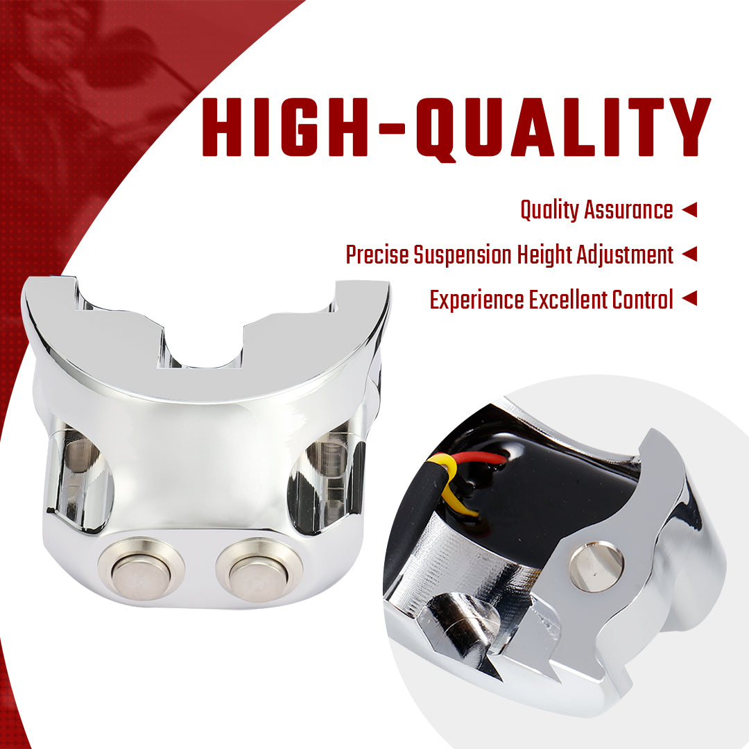 1" Handlebar Switch Motorcycle Air Ride Suspension Control Kit for Harley Dyna/V-Rod/Touring/Sportster with AERO, AERO-A