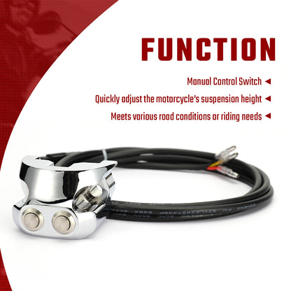 1" Handlebar Switch Motorcycle Air Ride Suspension Control Kit for Harley Dyna/V-Rod/Touring/Sportster with AERO, AERO-A