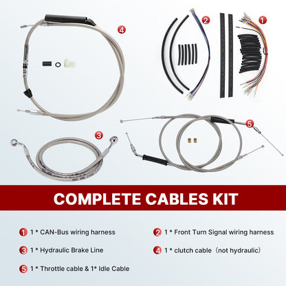 12"/14"/16" Extended Cable Kits for 2004-2006 Harley Sportster