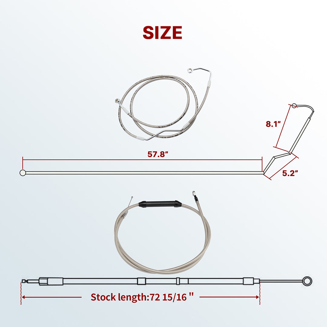 12"/14"/16" Cables Kits for 2008-2013 Harley Touring