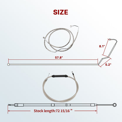12"/14"/16" Cables Kits for 2008-2013 Harley Touring