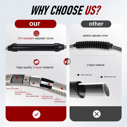 Extended Length Clutch Cable for 2007-Later Harley Touring/Softail/Dyna