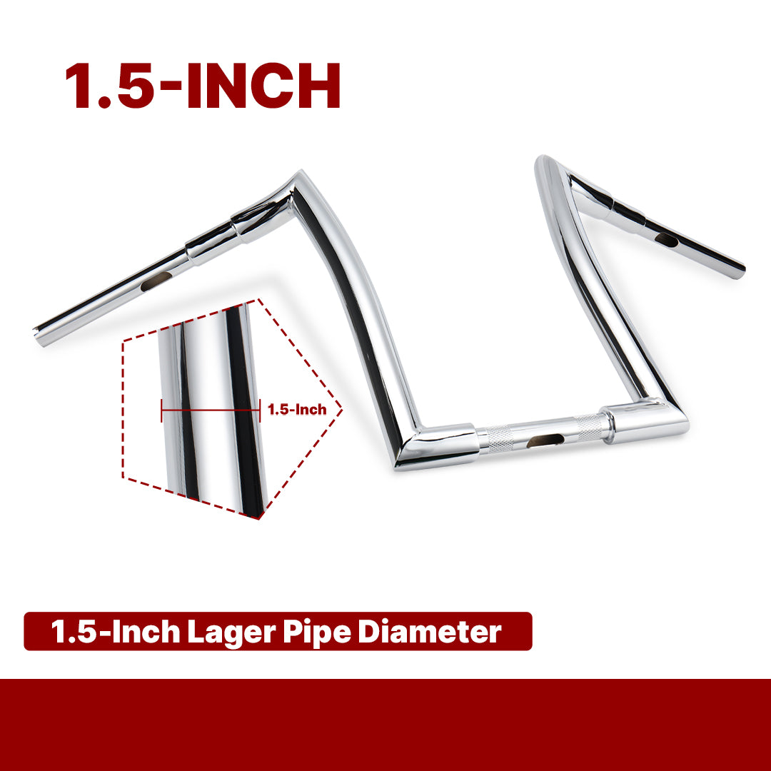 12/14/16 inch Rise Handlebars for 1995-Later Harley Touring/Softail/Dyna