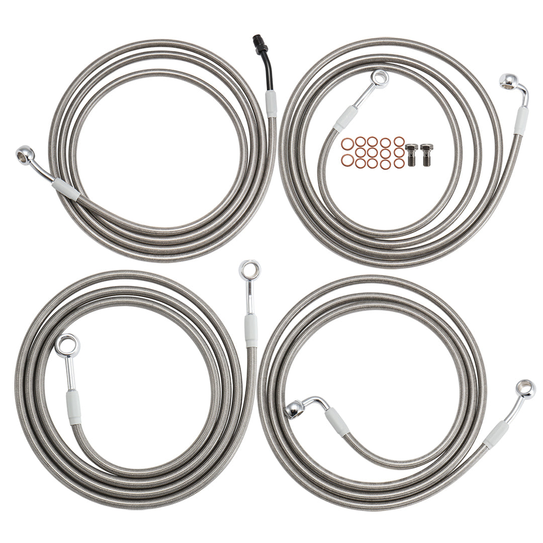 Ape Hanger Cable Brake Line Clutch Cable Kit For Harley Touring 2014-2016 with ABS