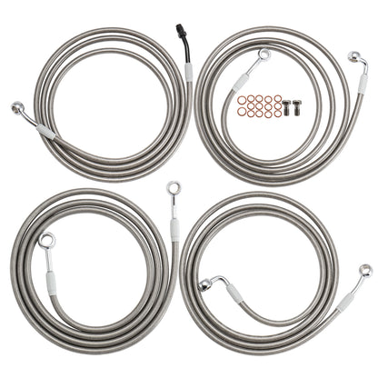 Ape Hanger Cable Brake Line Clutch Cable Kit For Harley Touring 2014-2016 with ABS