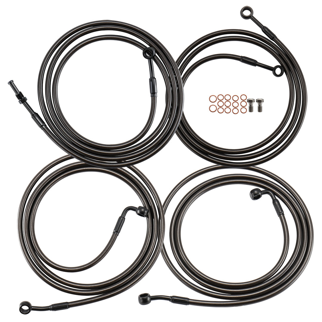 Ape Hanger Cable Brake Line Clutch Cable Kit For Harley Touring 2014-2016 with ABS