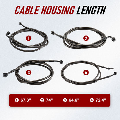 Ape Hanger Cable Brake Line Clutch Cable Kit For Harley Touring 2014-2016 with ABS