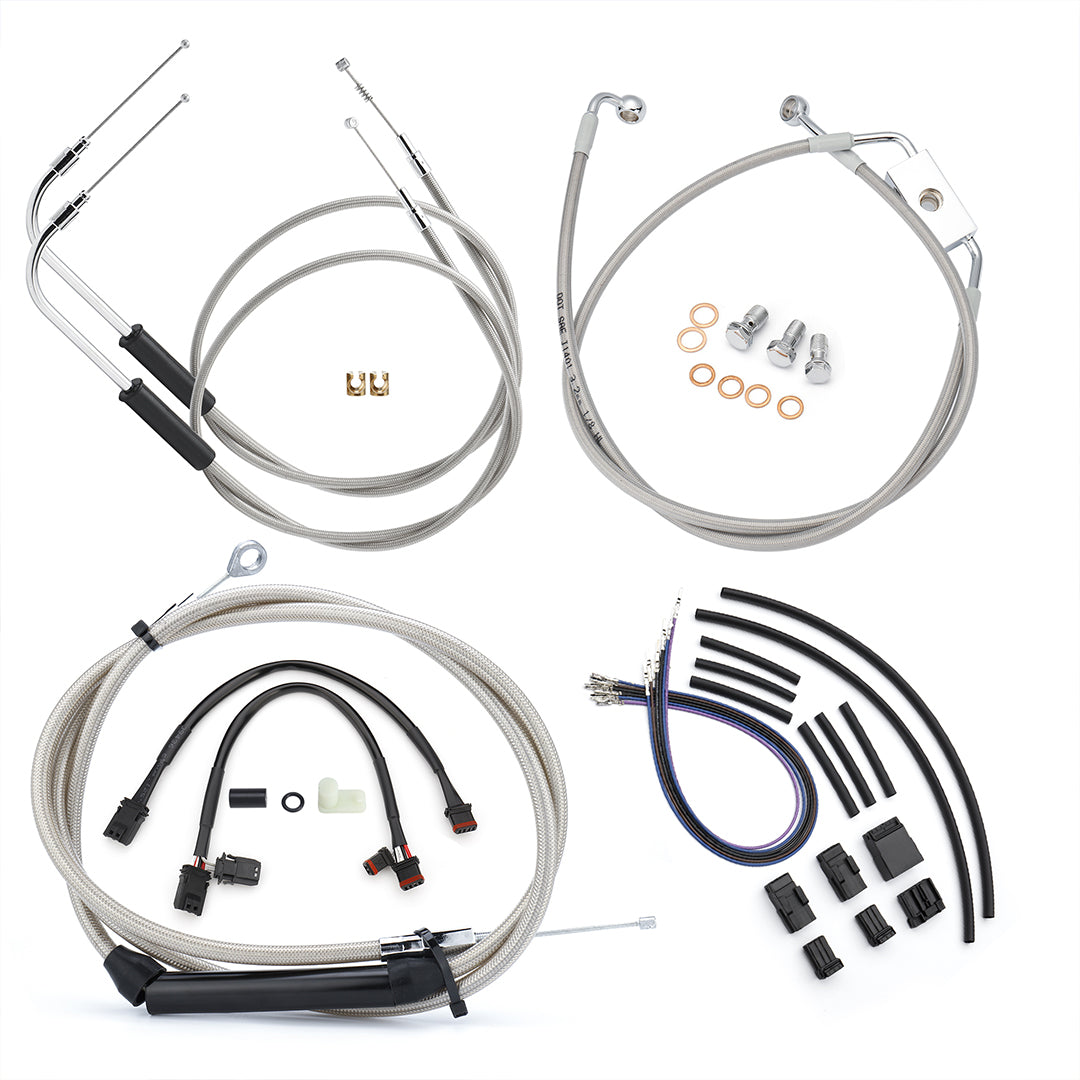 Ape Hanger Dyna Cables Kit Handlebar Extensions for Harley Dyna 2012-2017 with ABS