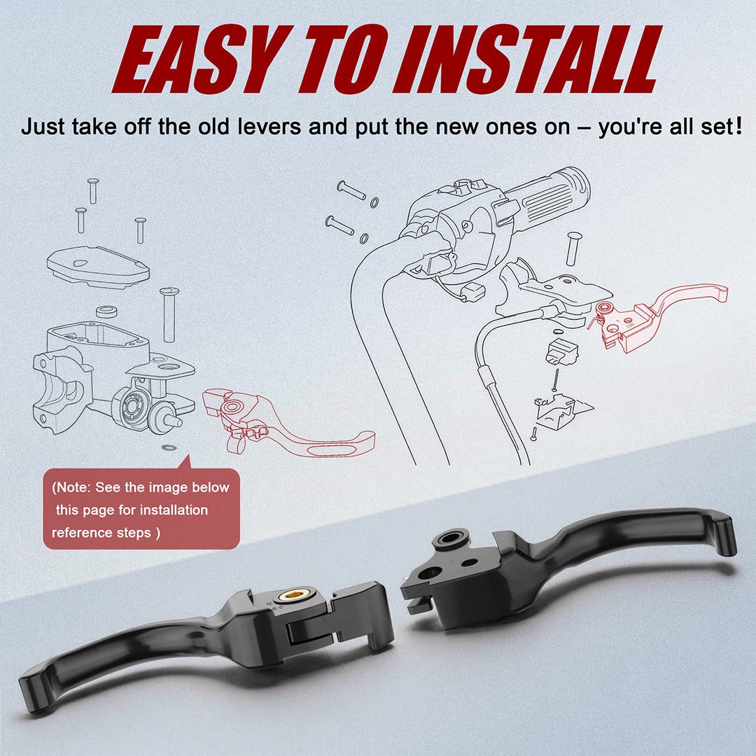 CNC 6061 Aluminum Shorty Hands Levers Kit for 23.5-Later Touring