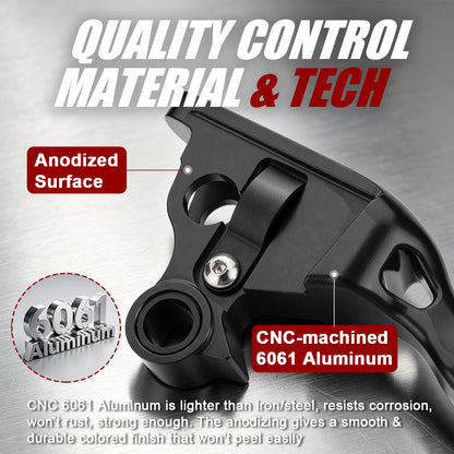 CNC 6061 Aluminum Softail Shorty Hands 3-Finger Levers Kit for Harley 2015-2024 Softail