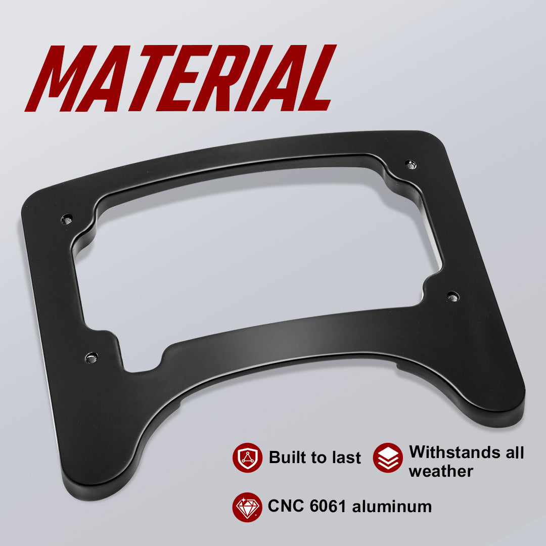 Curved License Plate Frame & Tail Light Mount with LED Illuminated for Harley Touring 2014-2023