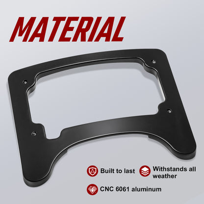 Curved License Plate Frame & Tail Light Mount with LED Illuminated for Harley Touring 2014-2023
