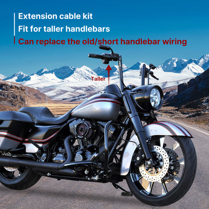 12/14/16 inch Ape Hanger Handlebar Cables Line kits for 2014-2015 Harley Touring with ABS