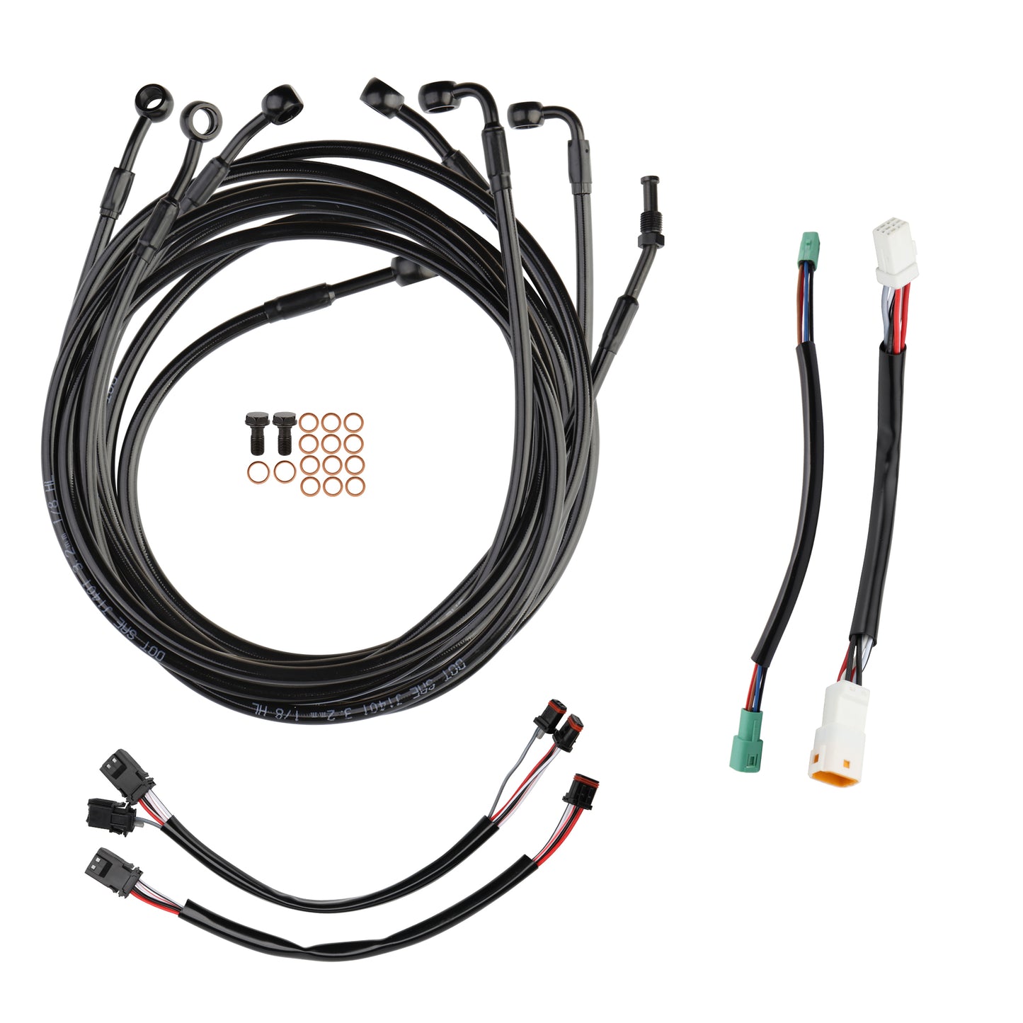 12/14/16 inch Ape Hanger Handlebar Cables Line kits for 2014-2015 Harley Touring with ABS