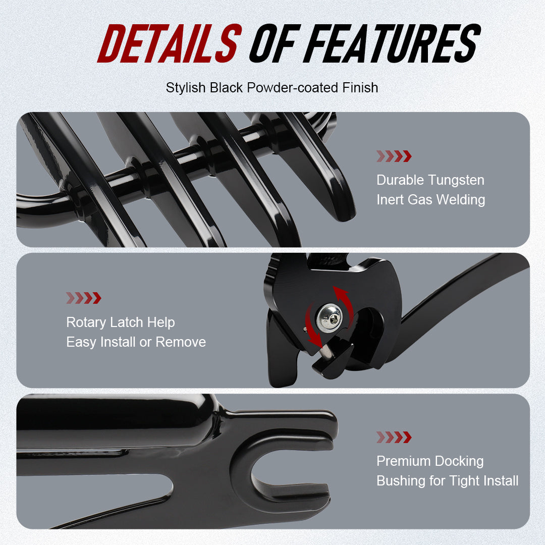 Detachable Stealth Luggage Rack Fender Shelf for Harley Touring 2009-Later