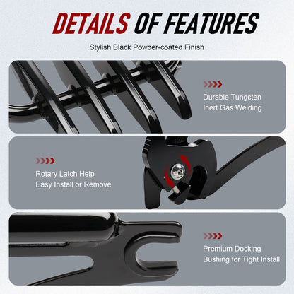Detachable Stealth Luggage Rack Fender Shelf for Harley Touring 2009-Later